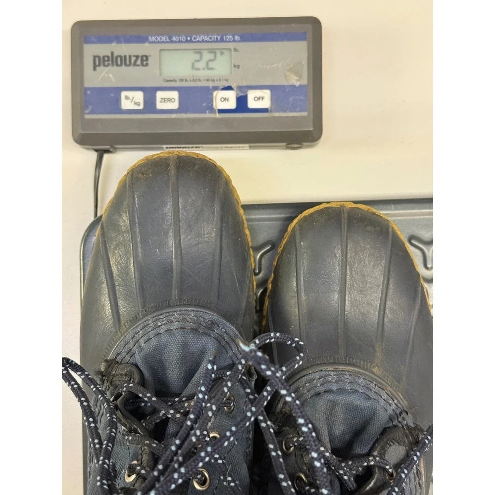 LL Bean Kids 4 M‎ Bean Boots Navy Blue Canvas Duck Boots Made in USA 503020